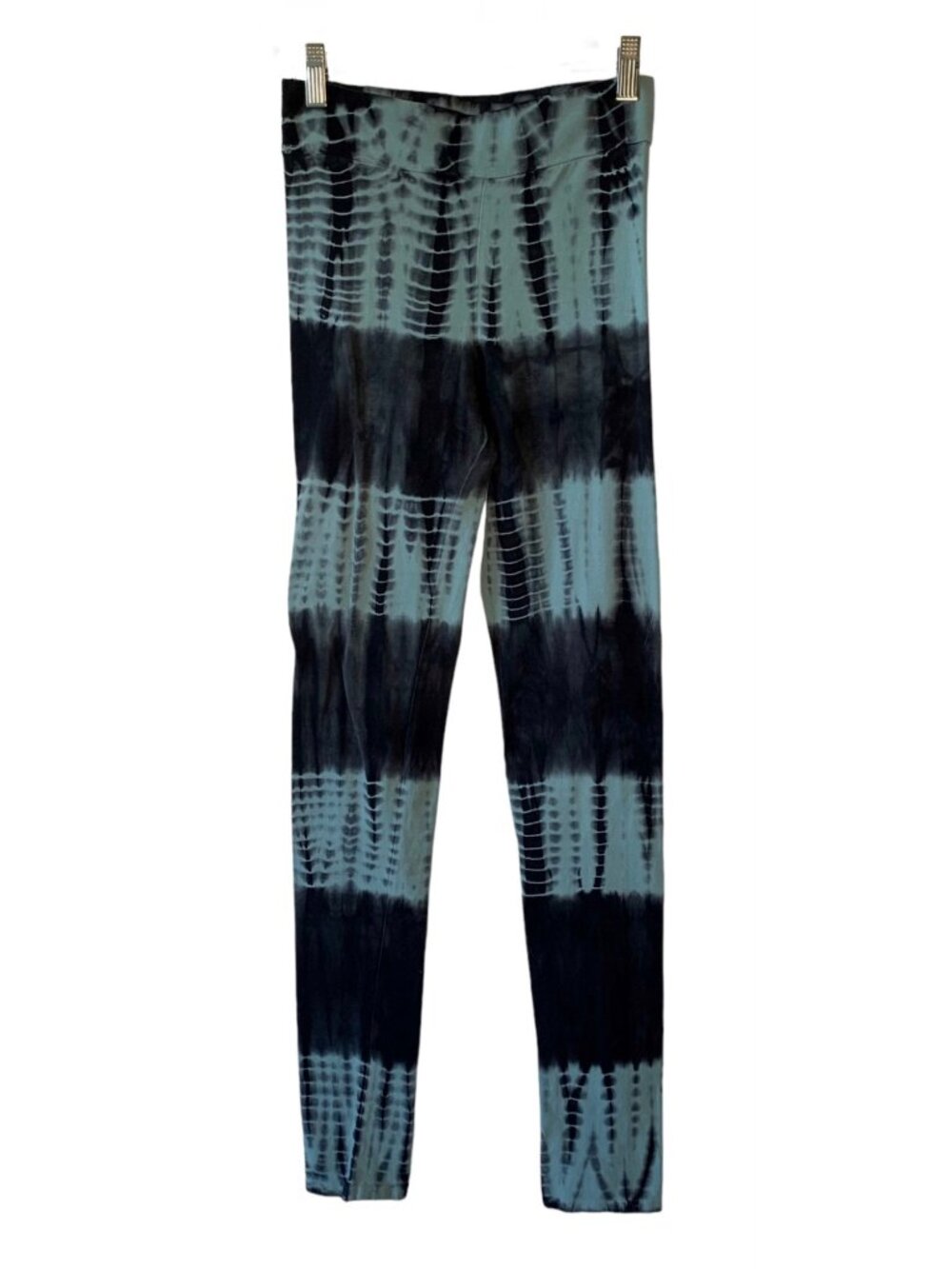 EARTHBOUND Blue + Black Tie-Dye Print High-Rise Waist Full Length Leggings Small